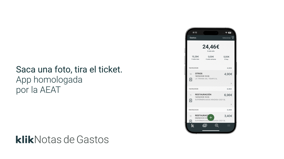 Klik Notas de gastos con a3ERP
