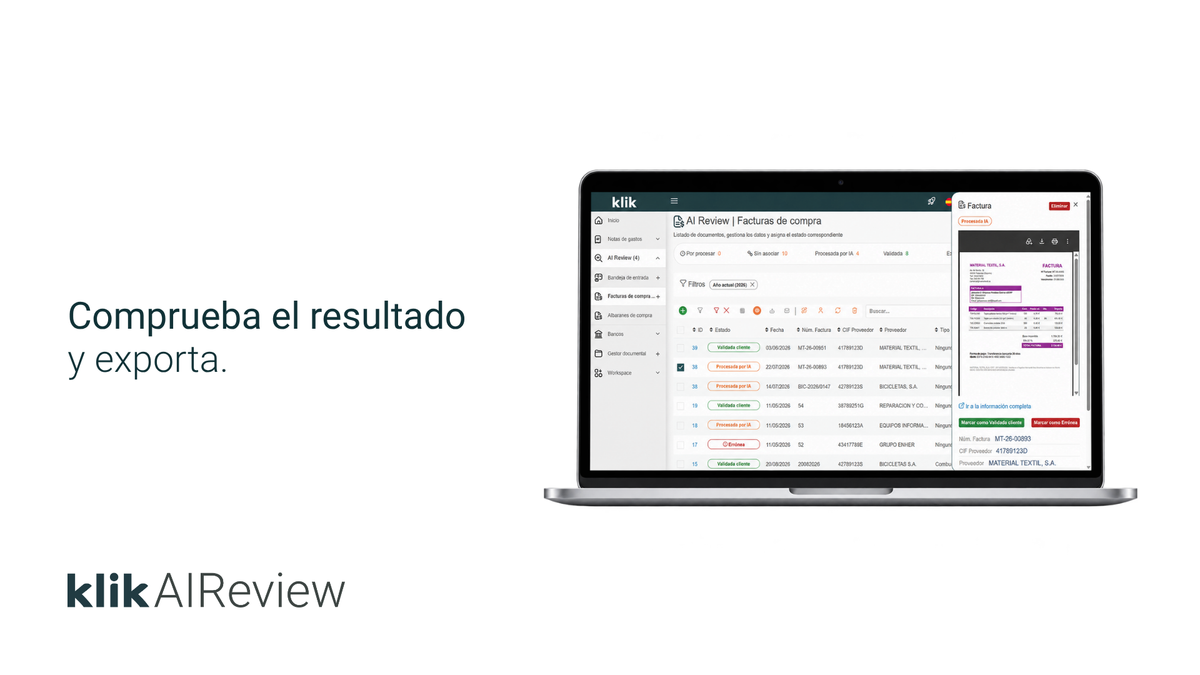 Klik AI Review con a3ERP