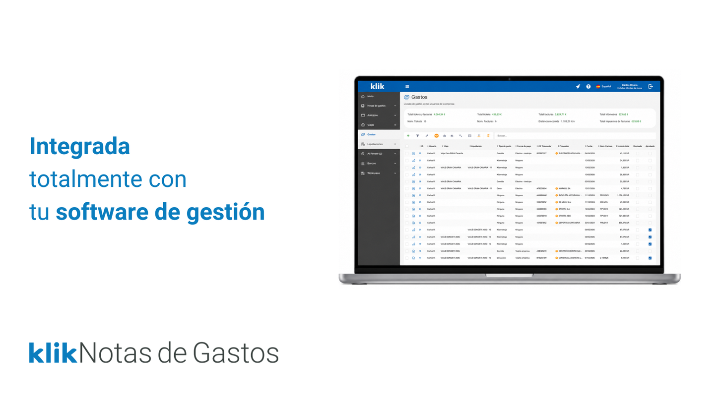 Klik Notas de gastos