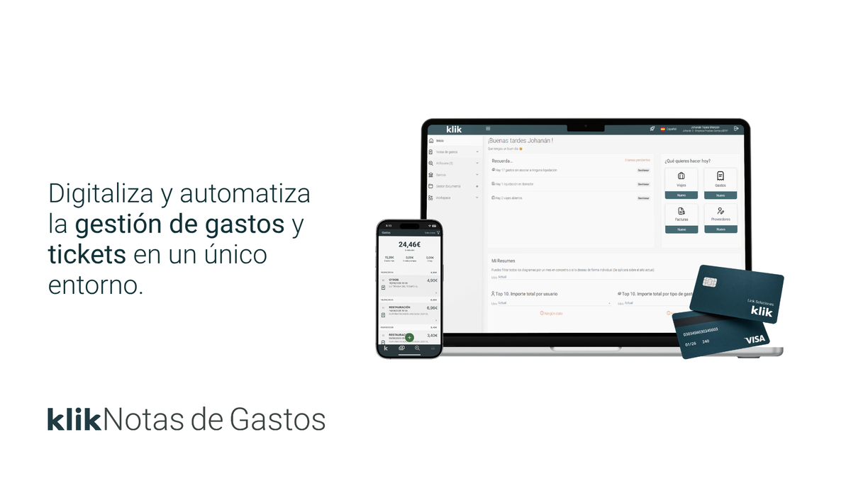 Klik Notas de gastos con a3ERP